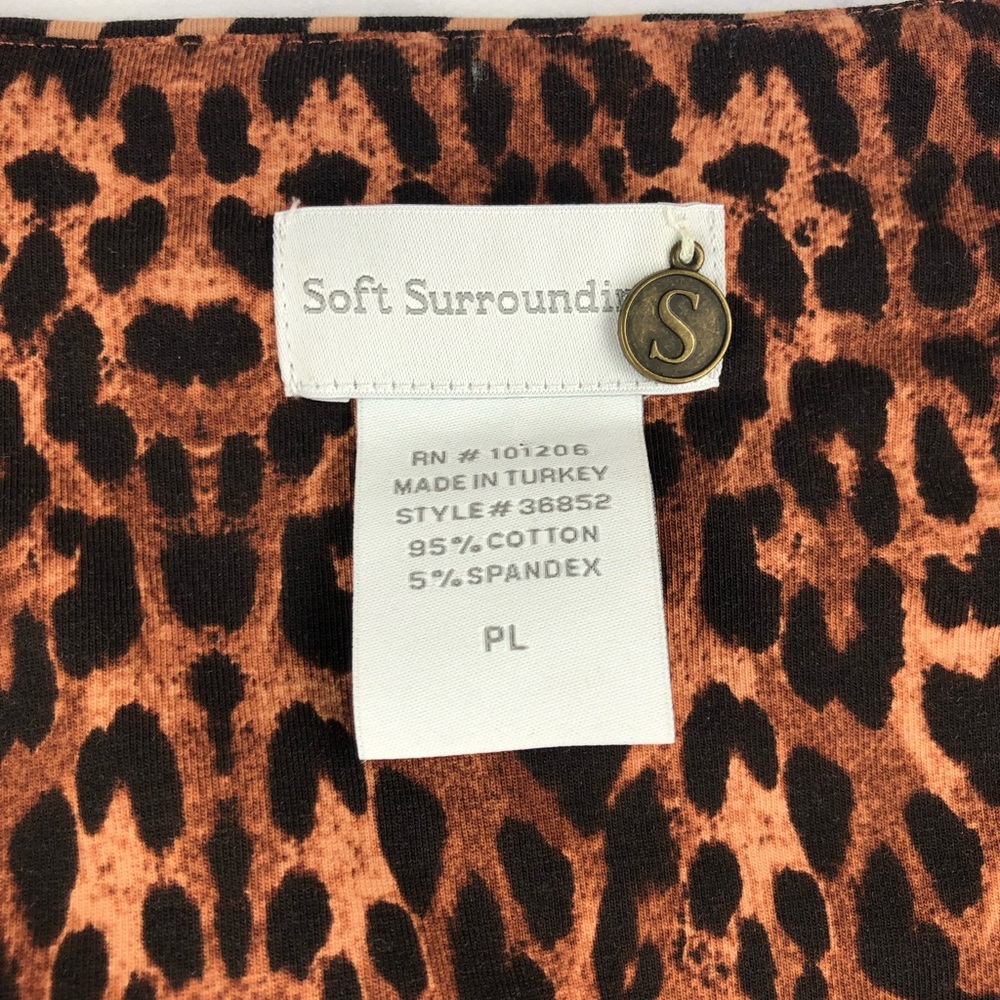 Leopard Print Faux Wrap Soft Surroundings Dress - image 3